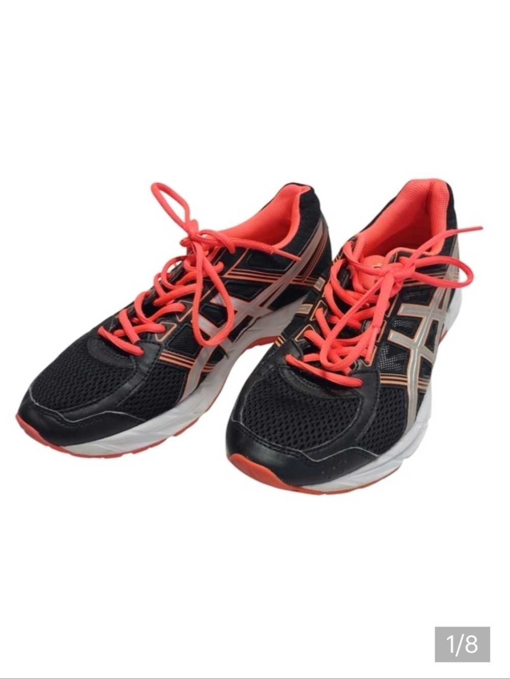 ASICS GEL-Contend 4 Women's Running Shoes Black/Orange Silver Sneakers Size 8.5
